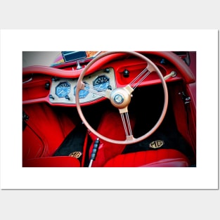 MG TA Classic Sports Car Interior Posters and Art